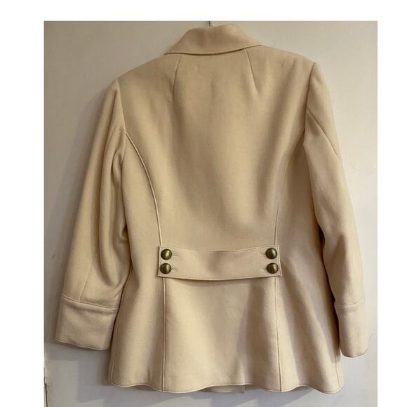 Etecetra Vintage White Wool Double Breasted Coat Size 12 Heritage Quality Warm - Picture 3 of 5